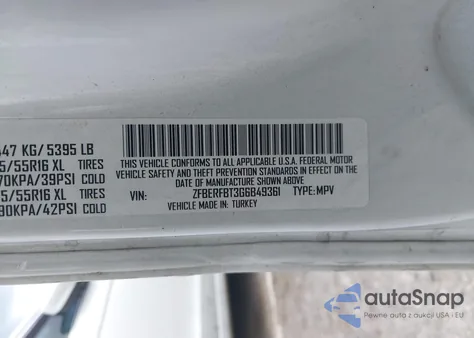 2016 Ram Promaster City Tradesman Slt из США, поврежденный, VIN ZFBERFBT3G6B49361